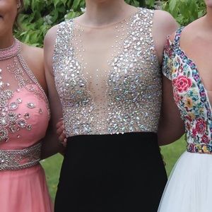 Bejeweled Black Prom Dress